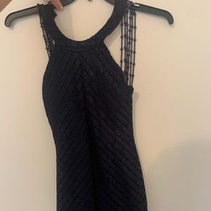 Navy Blue Backless Dress